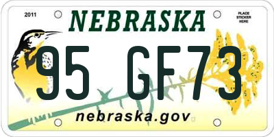 NE license plate 95GF73