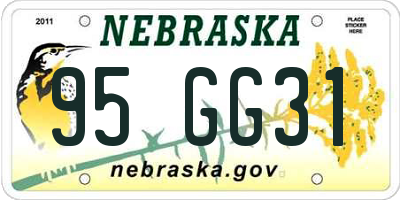 NE license plate 95GG31