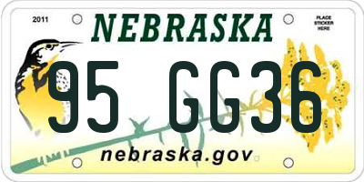 NE license plate 95GG36