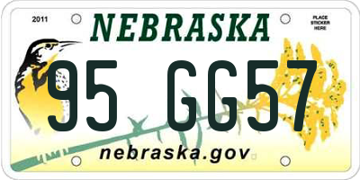 NE license plate 95GG57