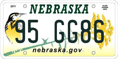 NE license plate 95GG86