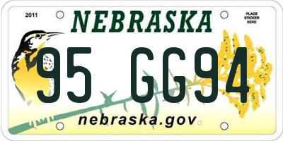 NE license plate 95GG94