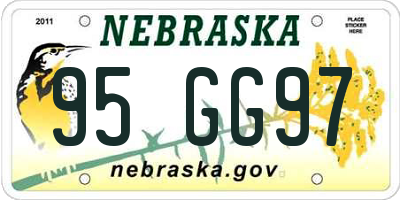 NE license plate 95GG97