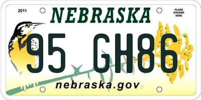 NE license plate 95GH86