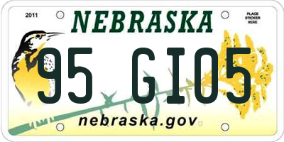 NE license plate 95GI05