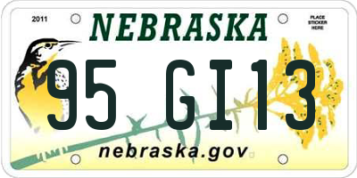NE license plate 95GI13