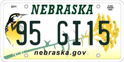 NE license plate 95GI15