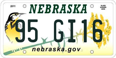 NE license plate 95GI16