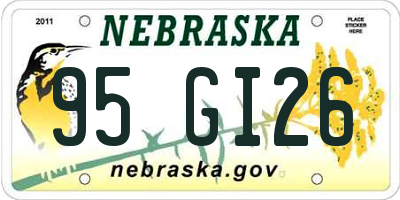 NE license plate 95GI26