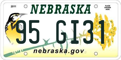 NE license plate 95GI31