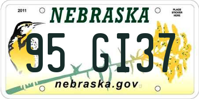 NE license plate 95GI37