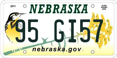 NE license plate 95GI57