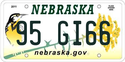 NE license plate 95GI66