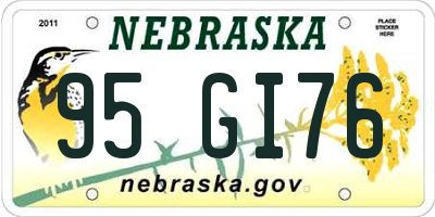 NE license plate 95GI76