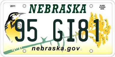 NE license plate 95GI81