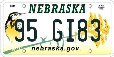 NE license plate 95GI83