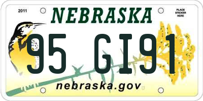 NE license plate 95GI91