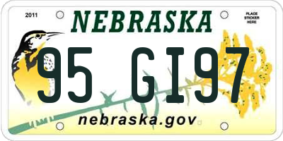 NE license plate 95GI97