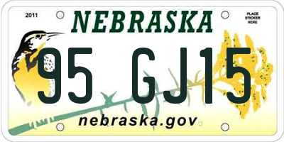 NE license plate 95GJ15