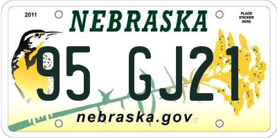 NE license plate 95GJ21