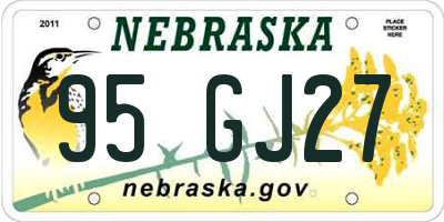 NE license plate 95GJ27