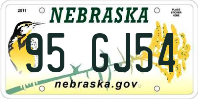 NE license plate 95GJ54