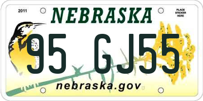NE license plate 95GJ55