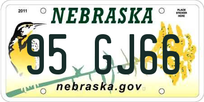 NE license plate 95GJ66