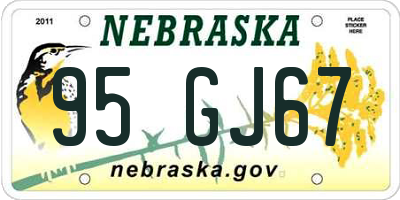 NE license plate 95GJ67