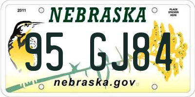 NE license plate 95GJ84
