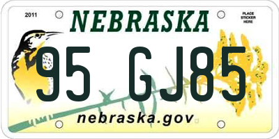 NE license plate 95GJ85