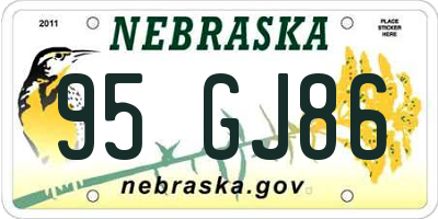NE license plate 95GJ86