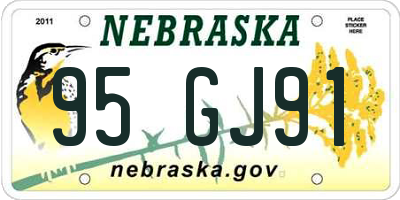 NE license plate 95GJ91
