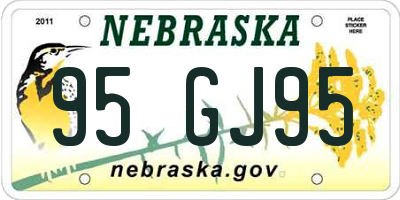 NE license plate 95GJ95