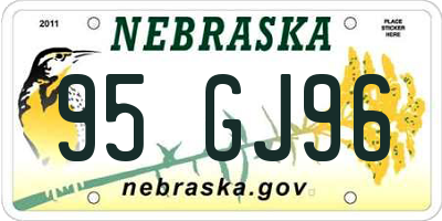 NE license plate 95GJ96