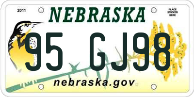 NE license plate 95GJ98