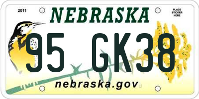 NE license plate 95GK38