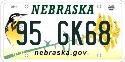 NE license plate 95GK68