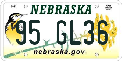 NE license plate 95GL36