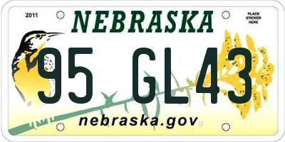 NE license plate 95GL43