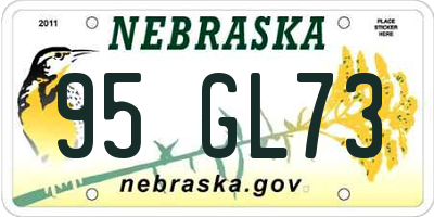 NE license plate 95GL73