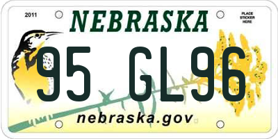 NE license plate 95GL96