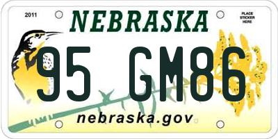 NE license plate 95GM86