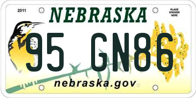 NE license plate 95GN86