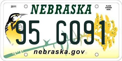 NE license plate 95GO91