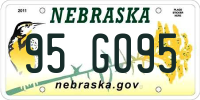 NE license plate 95GO95