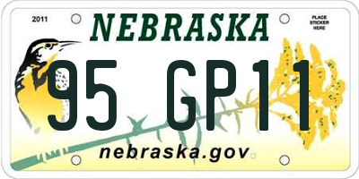 NE license plate 95GP11
