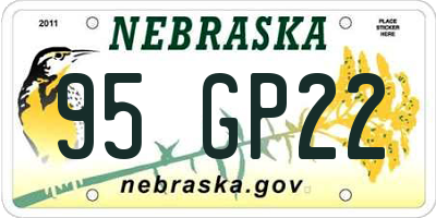 NE license plate 95GP22