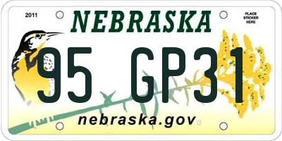 NE license plate 95GP31