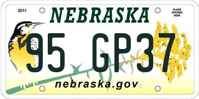 NE license plate 95GP37